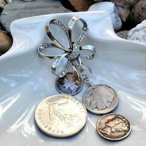 1940's Marcel Boucher Sterling & Rhinestone Brooch